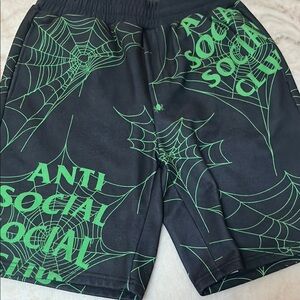 Anti Social Social Club Black and Green Shorts
